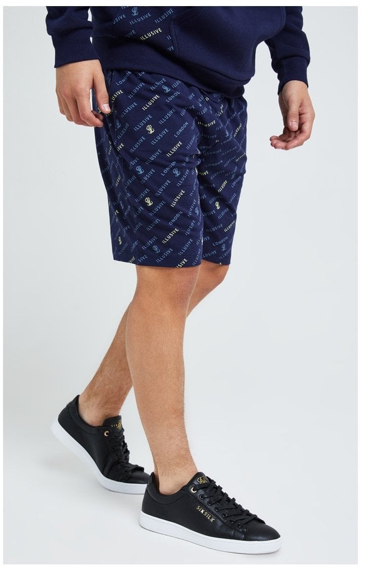 Load image into Gallery viewer, Illusive London Monogram Aop Shorts - Navy (2)
