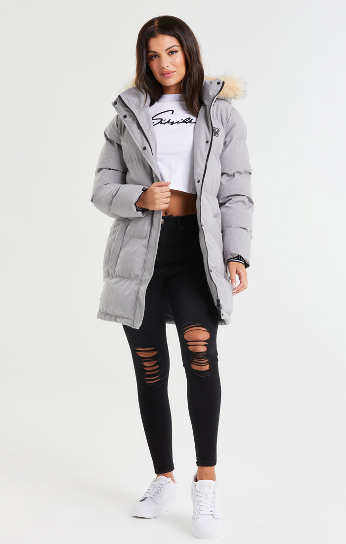 Load image into Gallery viewer, SikSilk Core Longline Parka - Grey Marl (1)
