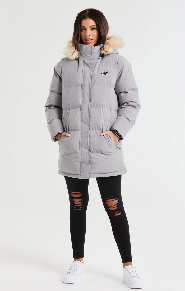 Load image into Gallery viewer, SikSilk Core Longline Parka - Grey Marl (5)