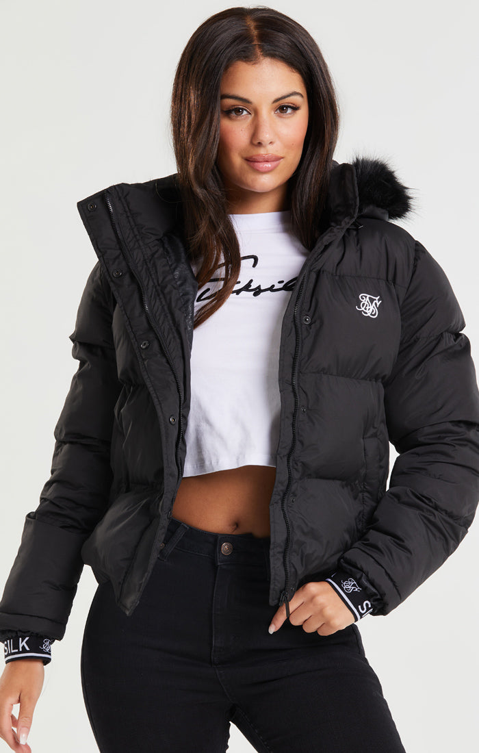 Load image into Gallery viewer, SikSilk Core Cropped Parka - Black (4)