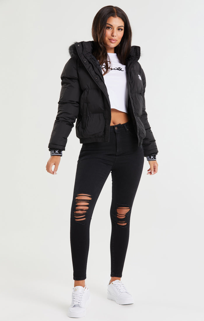 Load image into Gallery viewer, SikSilk Core Cropped Parka - Black (5)
