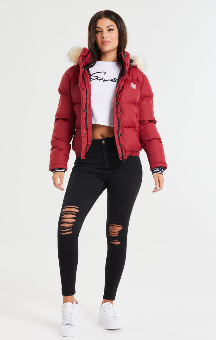 Load image into Gallery viewer, SikSilk Core Cropped Parka - Red (2)