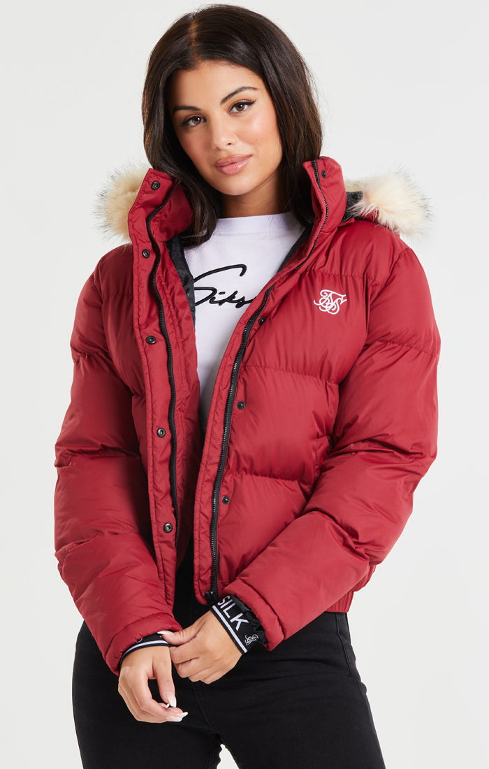 Load image into Gallery viewer, SikSilk Core Cropped Parka - Red (3)