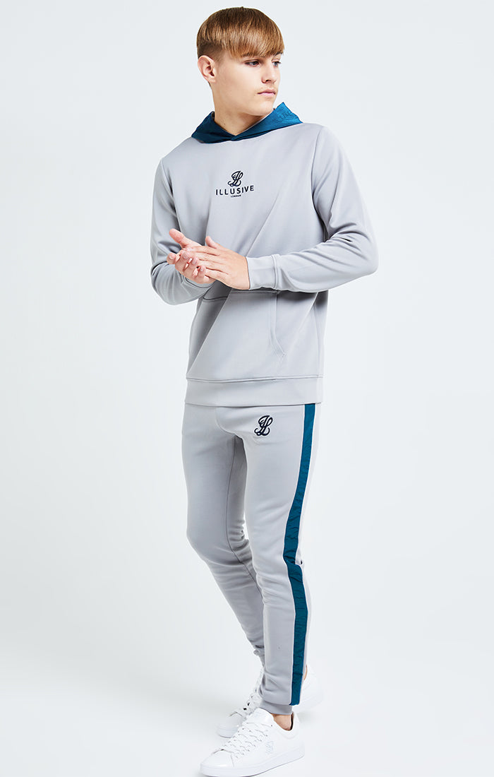 Load image into Gallery viewer, Illusive London Hybrid Overhead Hoodie - Grey &amp; Blue (2)