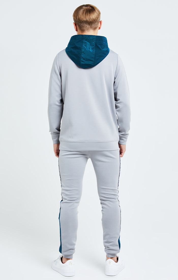 Load image into Gallery viewer, Illusive London Hybrid Overhead Hoodie - Grey &amp; Blue (5)