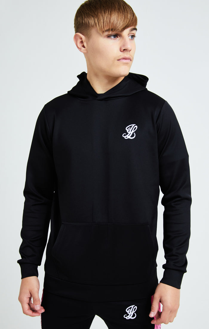 Load image into Gallery viewer, Illusive London Flux Taped Overhead Hoodie - Black &amp; Pink