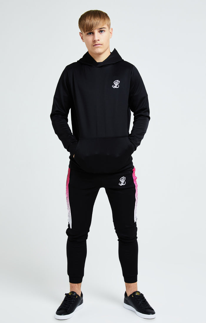 Load image into Gallery viewer, Illusive London Flux Taped Overhead Hoodie - Black &amp; Pink (3)