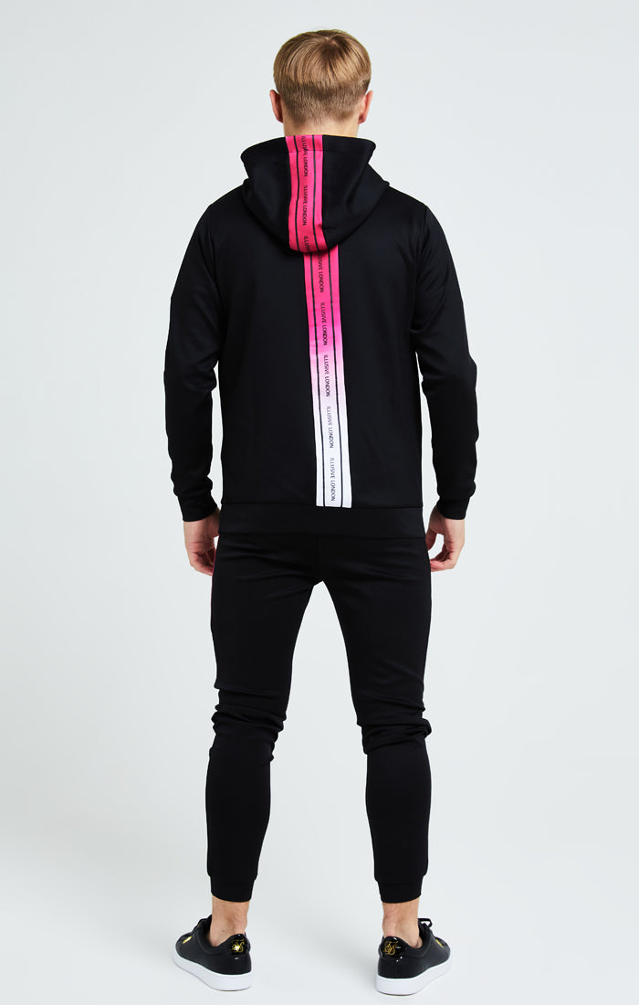 Load image into Gallery viewer, Illusive London Flux Taped Overhead Hoodie - Black &amp; Pink (4)