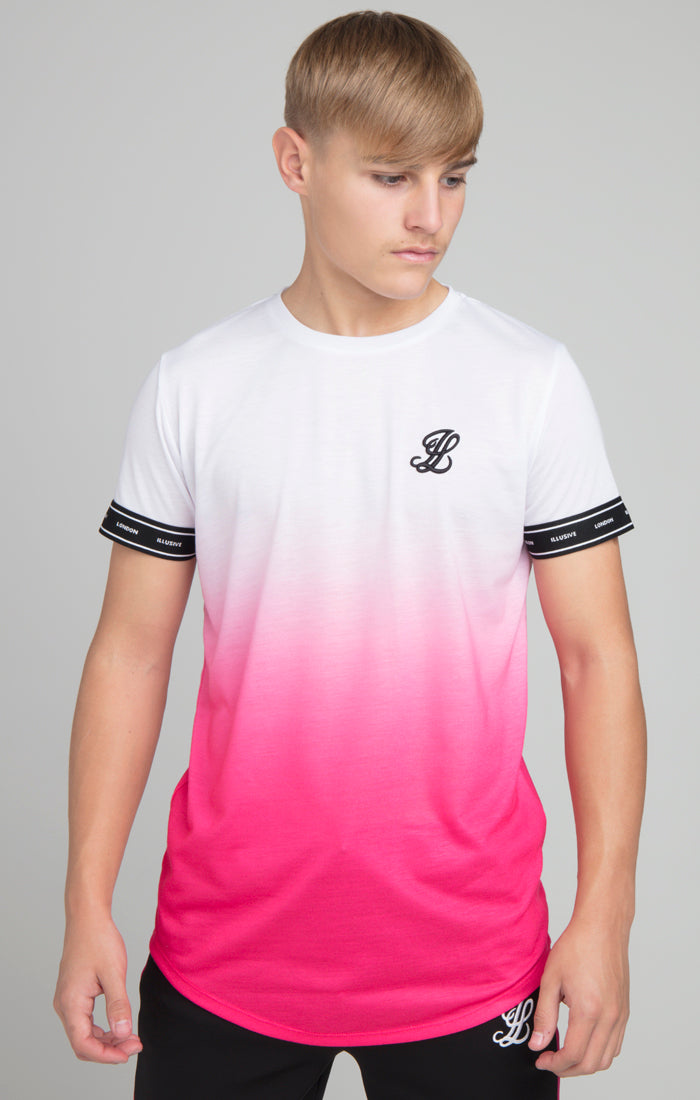 Load image into Gallery viewer, Illusive London Fade Tech Tee - White &amp; Pink