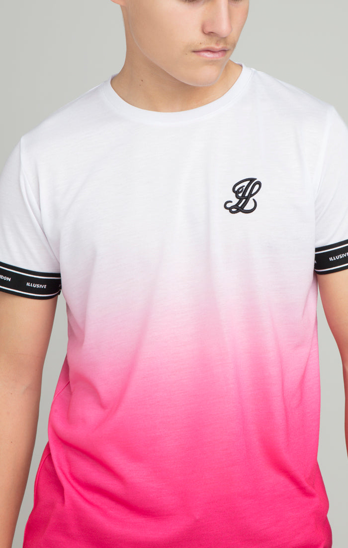 Load image into Gallery viewer, Illusive London Fade Tech Tee - White &amp; Pink (4)