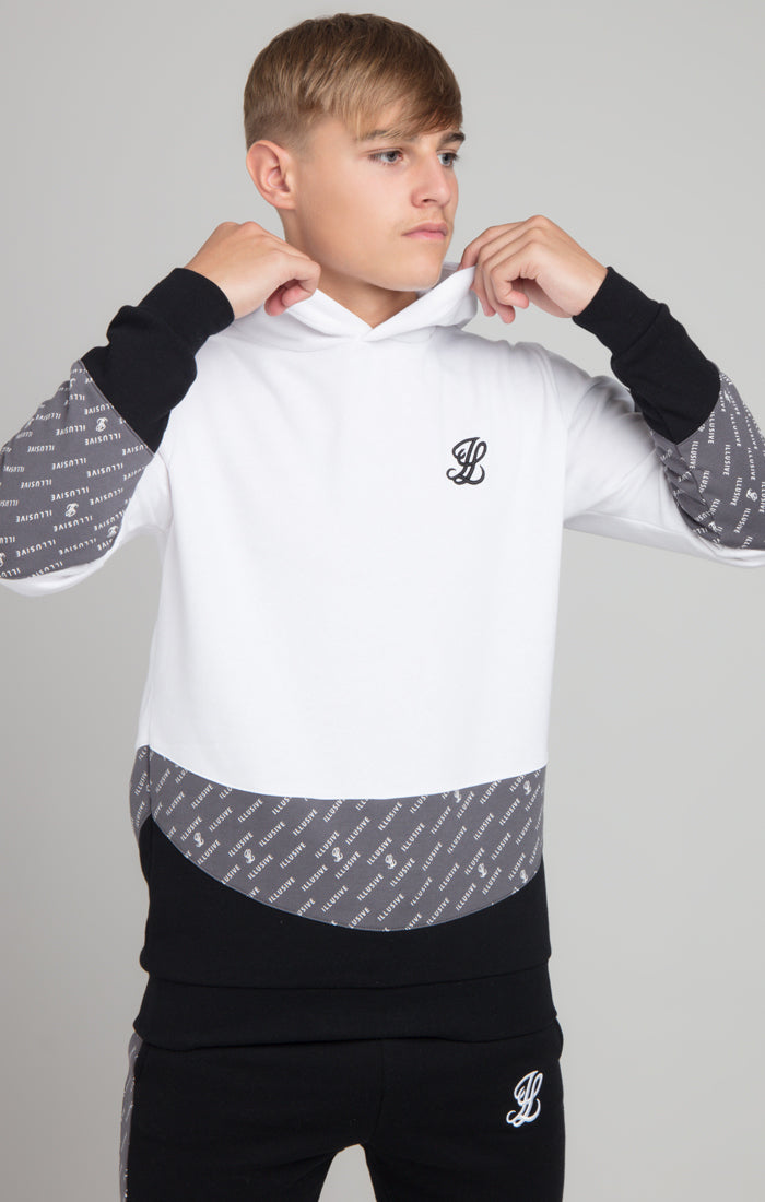 Load image into Gallery viewer, Illusive London Contour Overhead Hoodie - White Grey &amp; Black