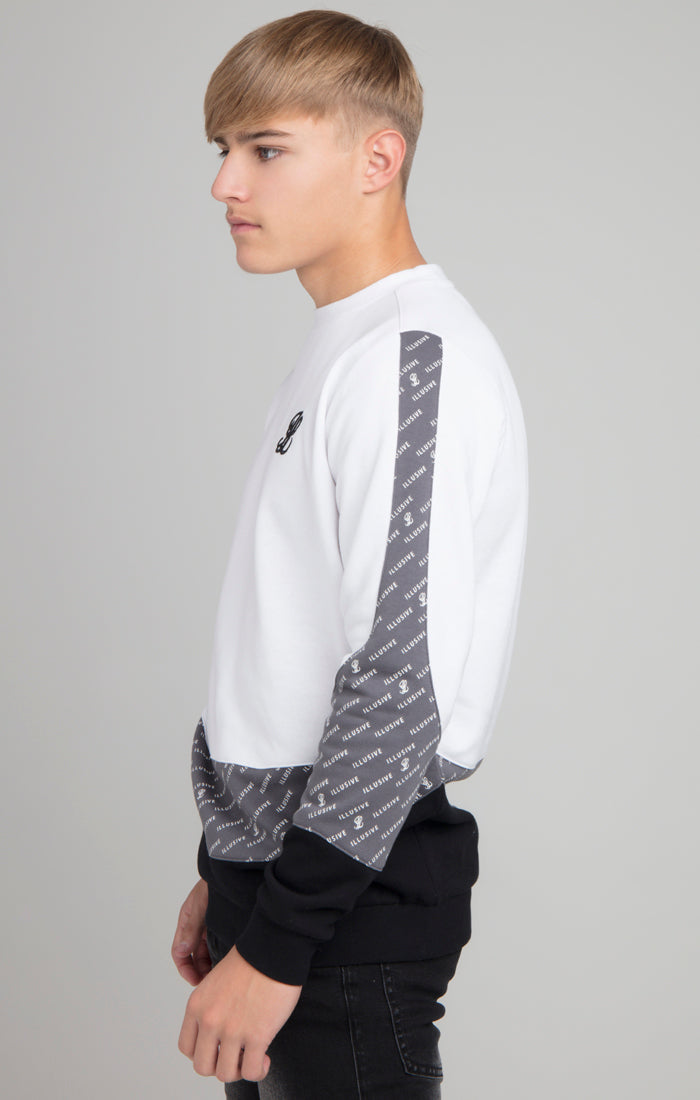Load image into Gallery viewer, Boys Illusive White Panelled Sweatshirt