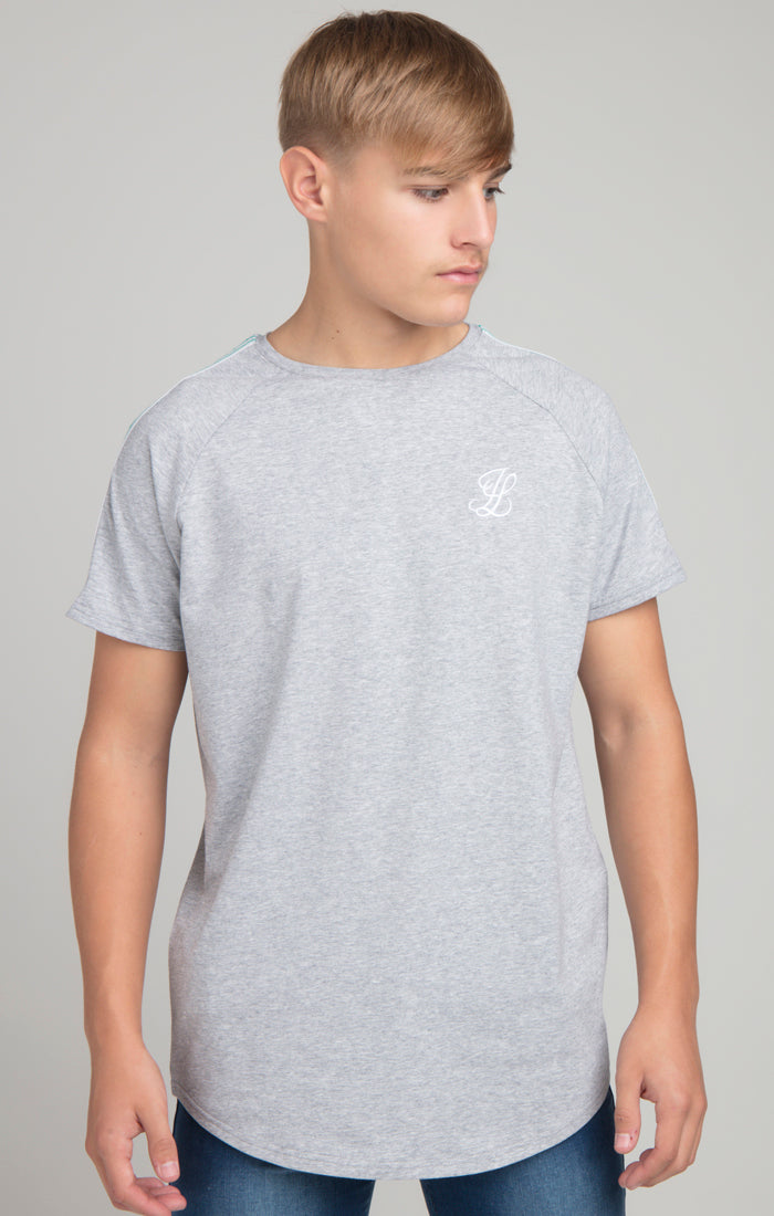 Load image into Gallery viewer, Boys Illusive Grey Marl Taped T-Shirt (1)