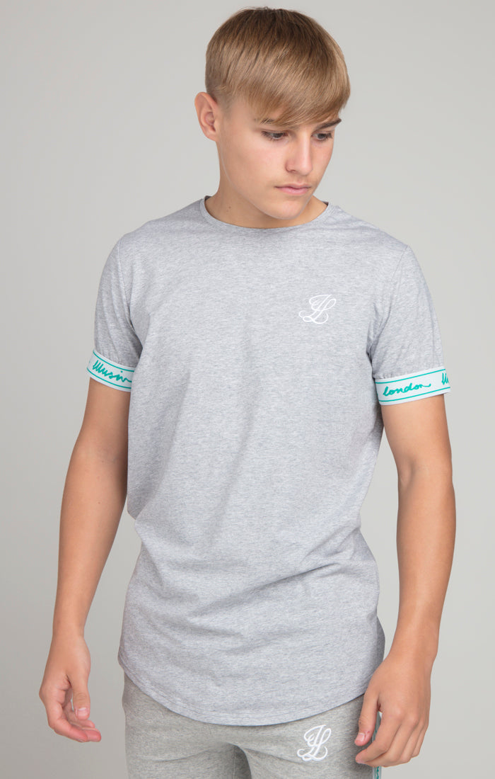 Load image into Gallery viewer, Boys Illusive Grey Marl Taped T-Shirt