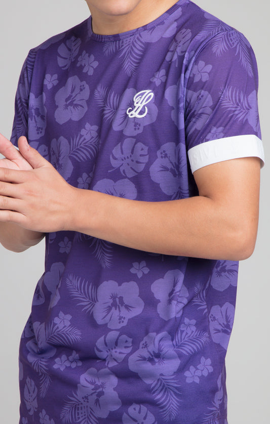 Boys Illusive Purple Floral T-Shirt