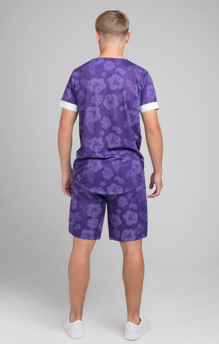 Load image into Gallery viewer, Boys Illusive Purple Floral T-Shirt (4)