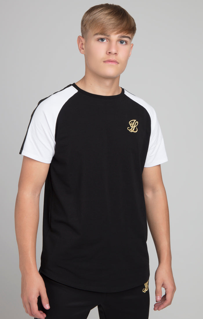 Load image into Gallery viewer, Boys Illusive Black Taped Raglan T-Shirt