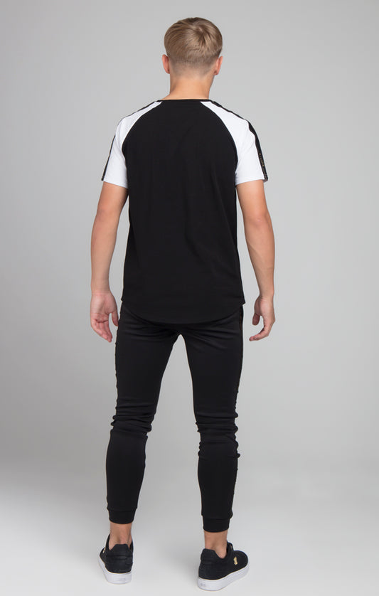 Boys Illusive Black Taped Raglan T-Shirt
