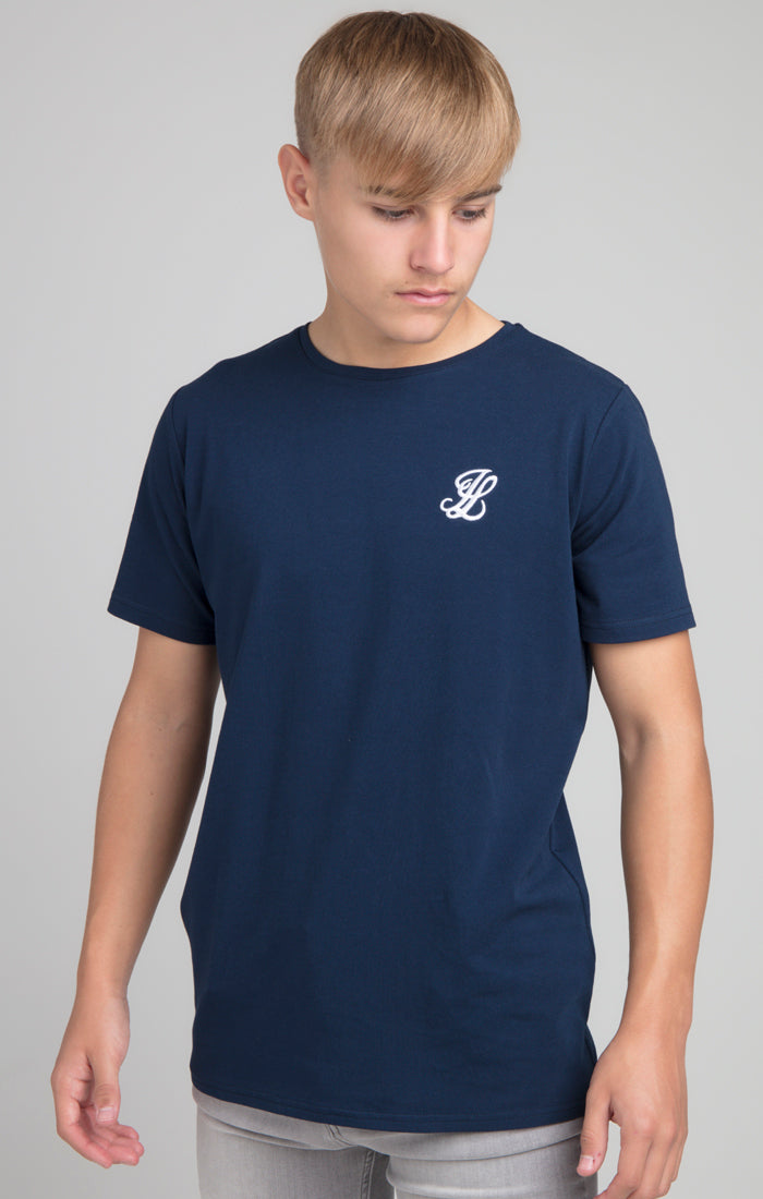 Load image into Gallery viewer, Boys Illusive Navy Essentials Short Sleeve T-Shirt