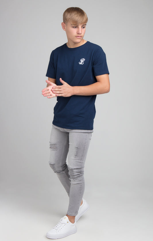 Boys Illusive Navy Essentials Short Sleeve T-Shirt