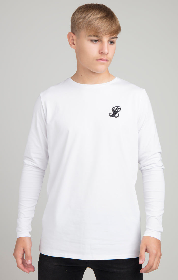 Load image into Gallery viewer, Boys Illusive White Essentials Long Sleeve T-Shirt