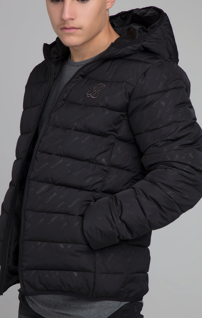 Load image into Gallery viewer, Illusive London Aop Bubble Jacket - Black (1)