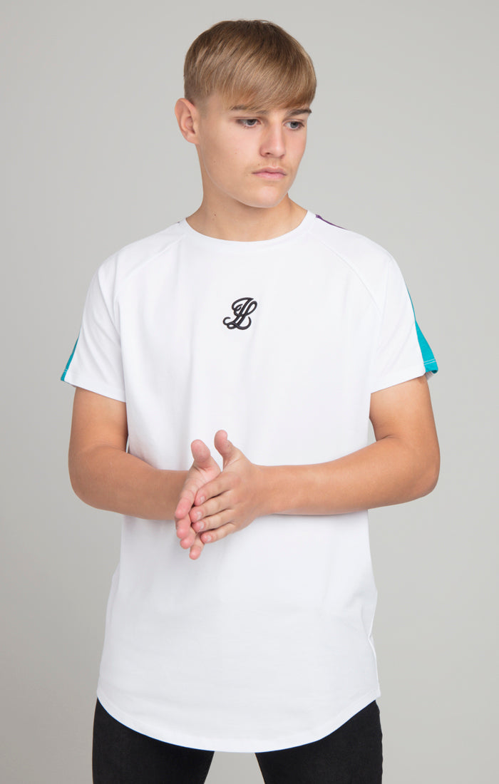 Load image into Gallery viewer, Boys Illusive White Fade Panel T-Shirt (1)
