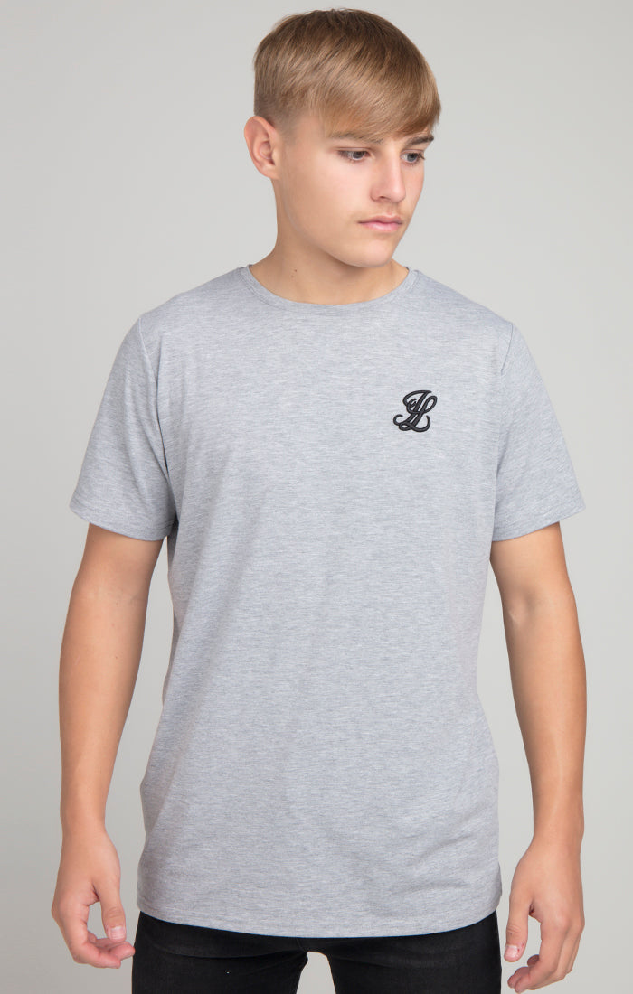 Load image into Gallery viewer, Boys Illusive Grey Marl Essentials Short Sleeve T-Shirt