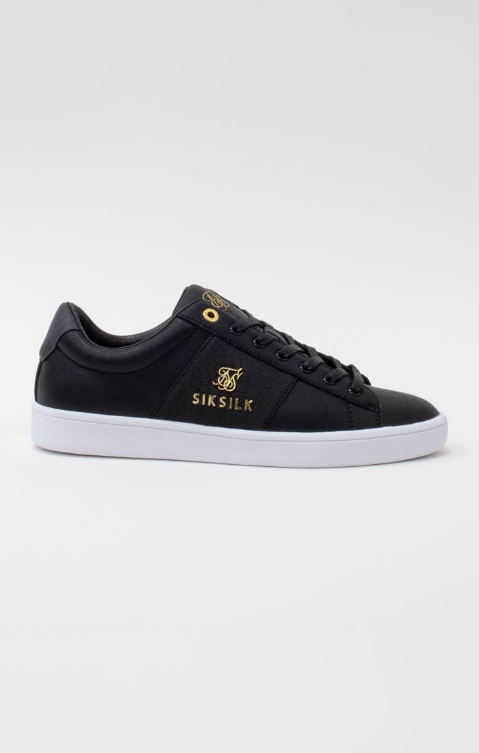 Load image into Gallery viewer, Black Low-Top Classic Trainer With Metal Logo