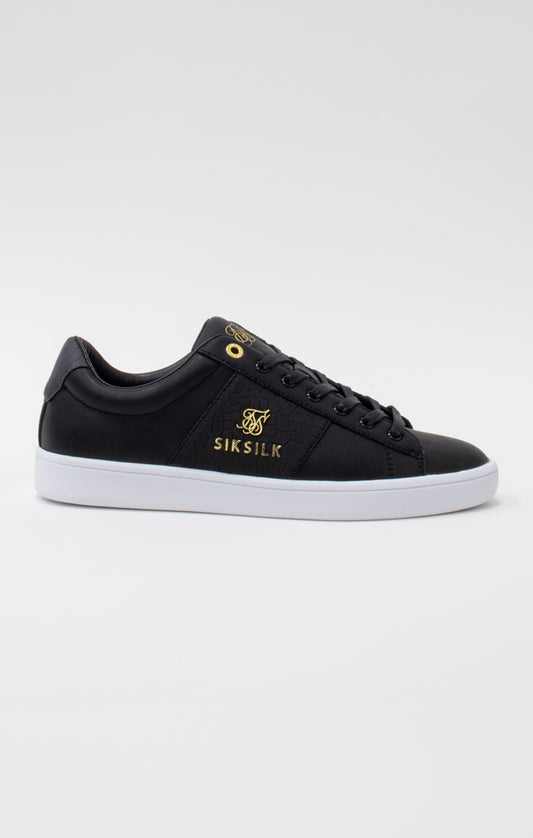 Black Low-Top Classic Trainer With Metal Logo