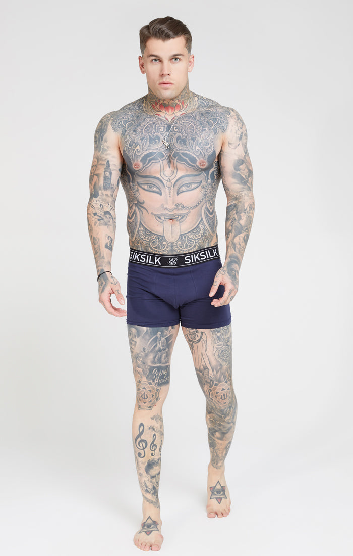 Load image into Gallery viewer, Navy And Grey Marl 2 Pack Boxers