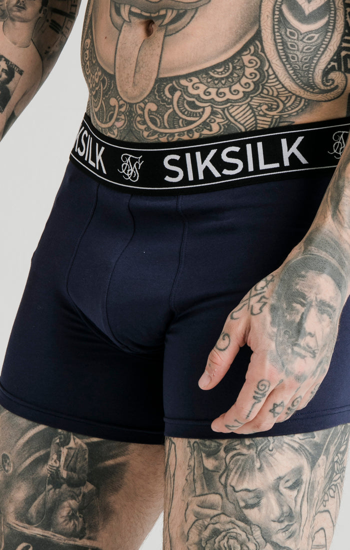 Load image into Gallery viewer, Navy And Grey Marl 2 Pack Boxers (2)