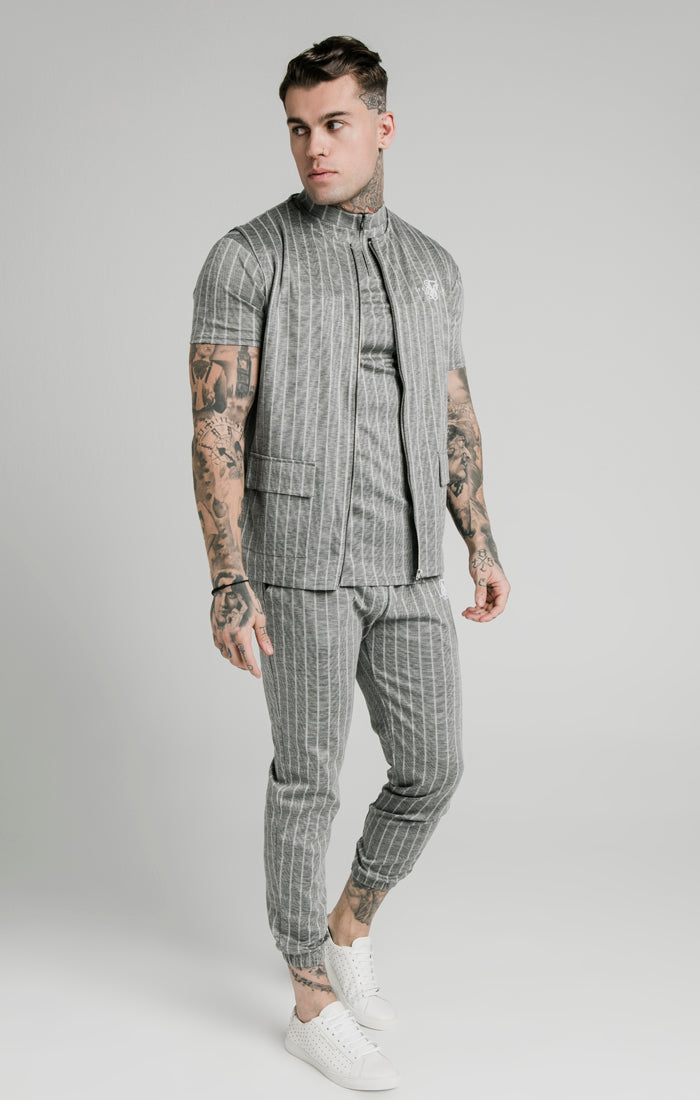 Load image into Gallery viewer, SikSilk Smart Wear Vest - Grey Pin Stripe (1)