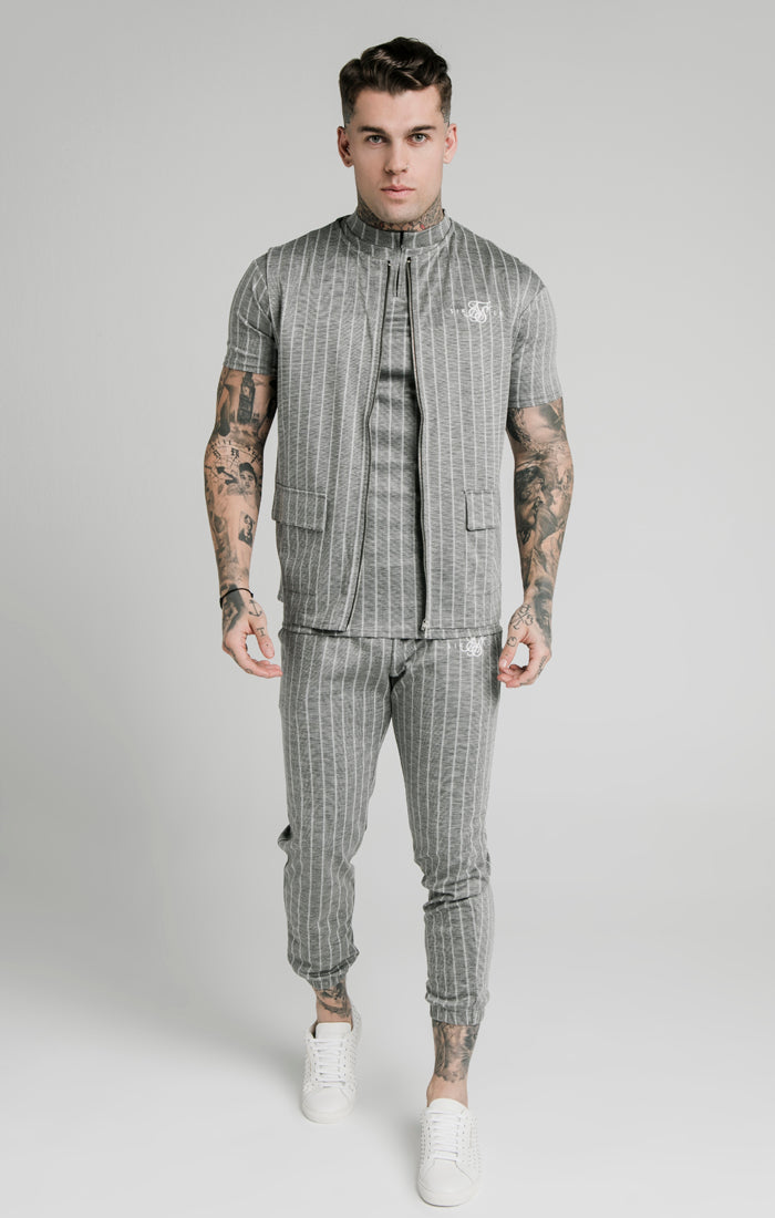 Load image into Gallery viewer, SikSilk Smart Wear Vest - Grey Pin Stripe (3)