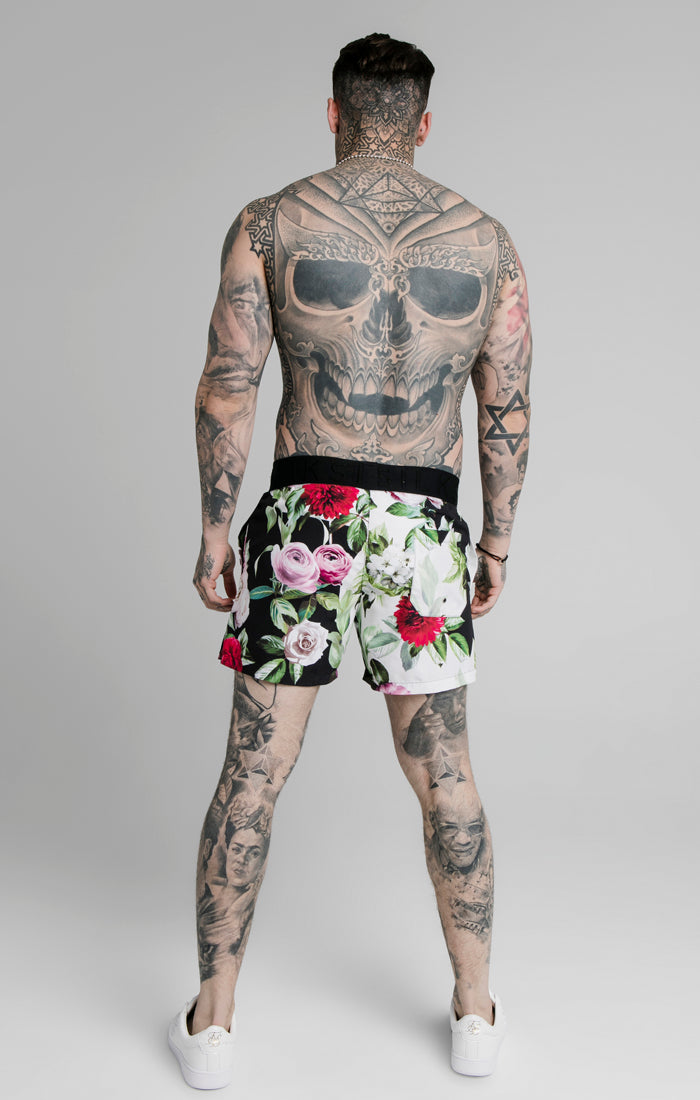 Load image into Gallery viewer, Black Floral Swim Short (4)