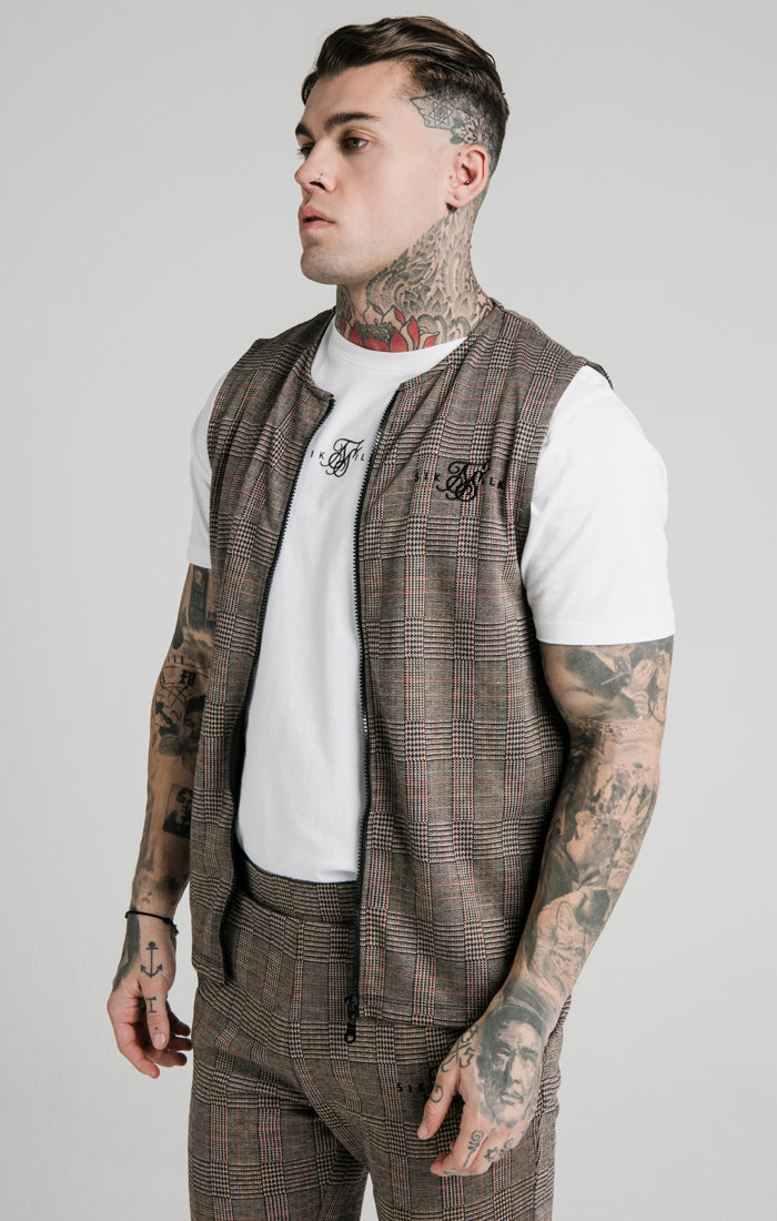 Load image into Gallery viewer, SikSilk Smart Wear Vest - Brown Dogtooth