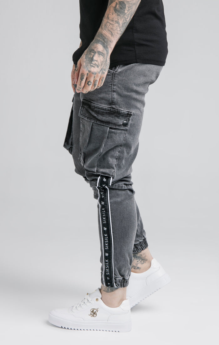 Load image into Gallery viewer, SikSilk Taped Cargo Pants - Grey (3)