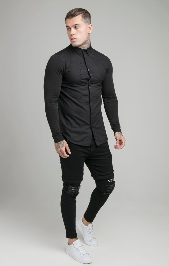 Load image into Gallery viewer, SikSilk L/S Jersey Sleeve Shirt - Black (1)