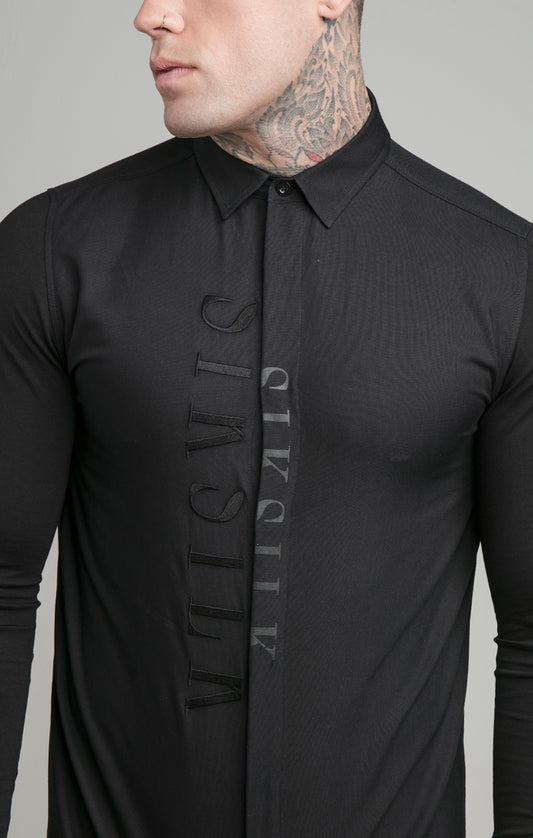 SikSilk L/S Jersey Sleeve Shirt - Black