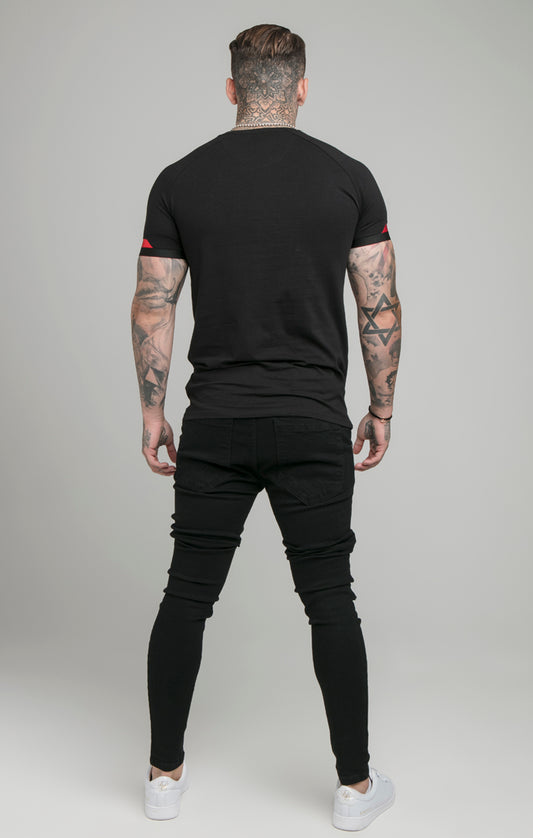 Black Dual Elastic Cuff T-Shirt