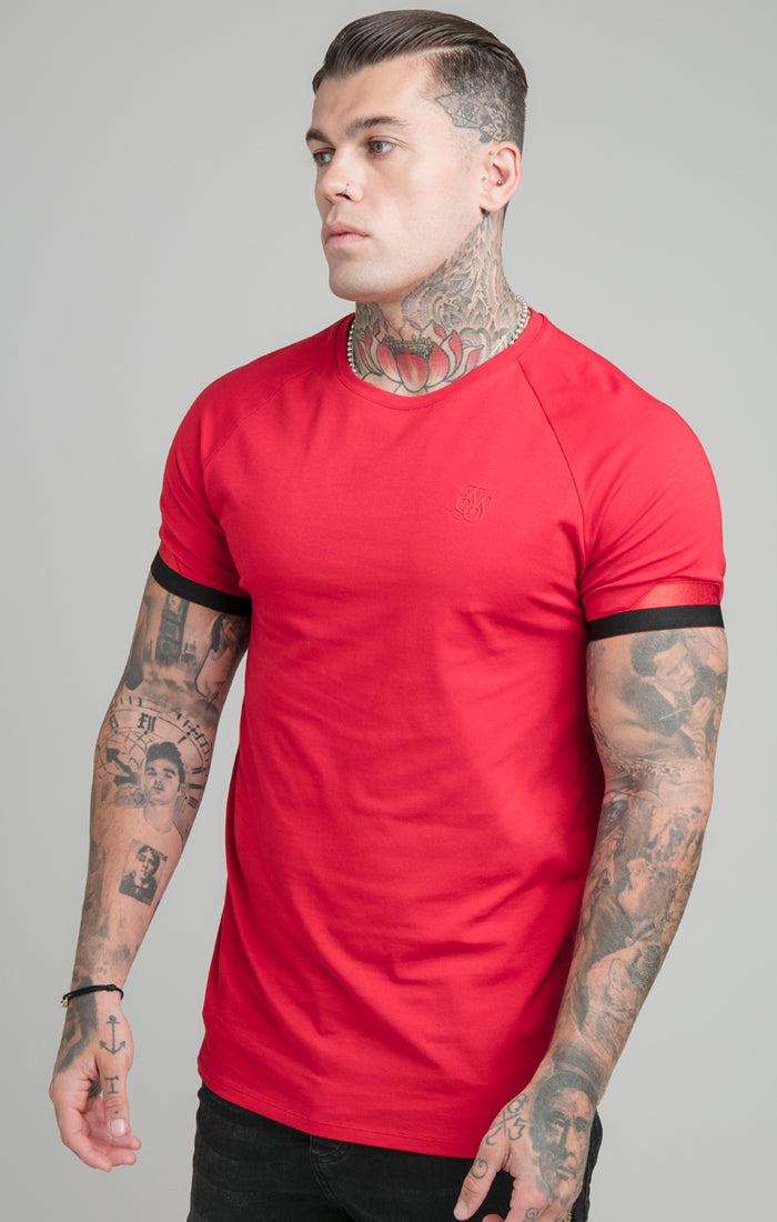 Load image into Gallery viewer, Red Dual Elastic Cuff T-Shirt