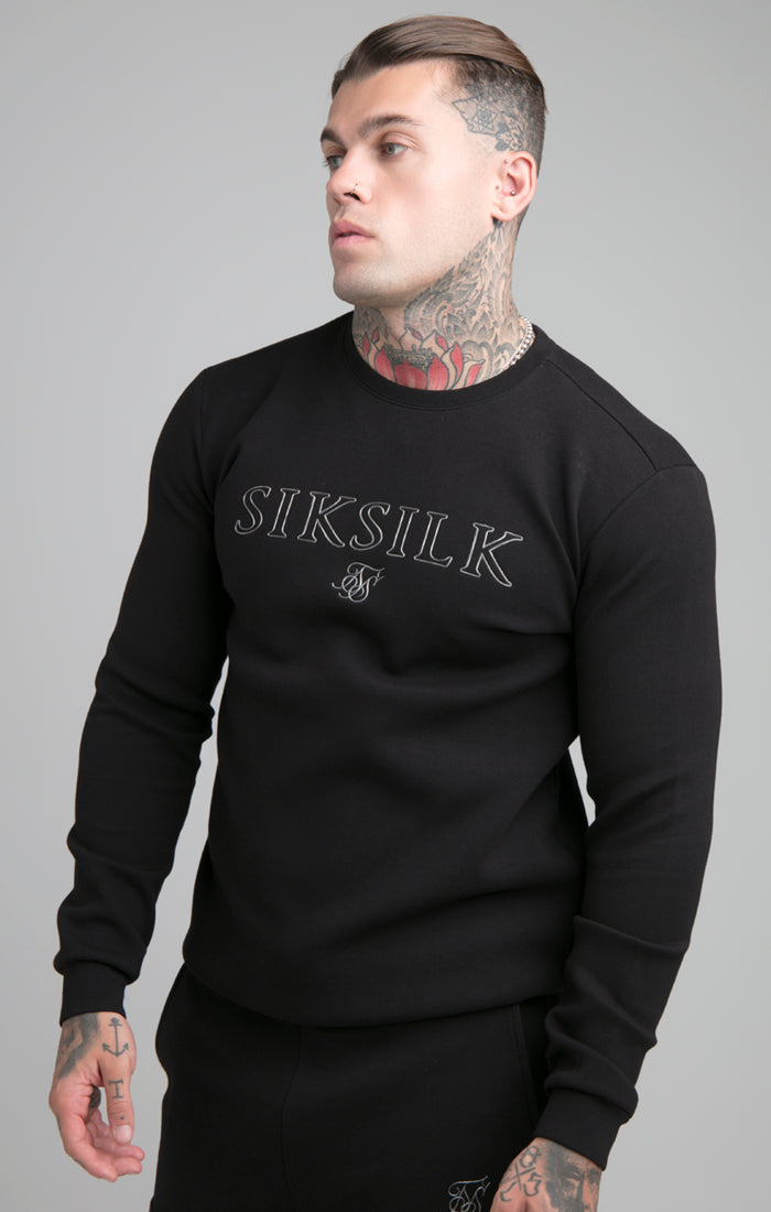 Load image into Gallery viewer, SikSilk Crew Neck Sweater - Black