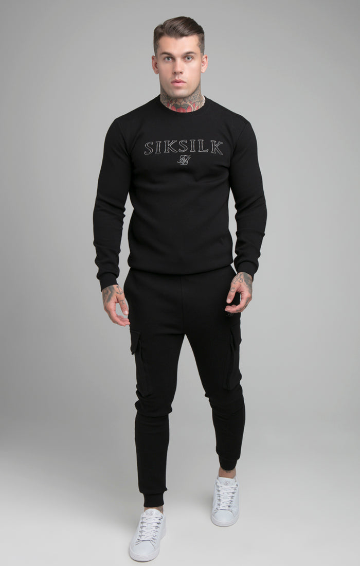 Load image into Gallery viewer, SikSilk Crew Neck Sweater - Black (2)