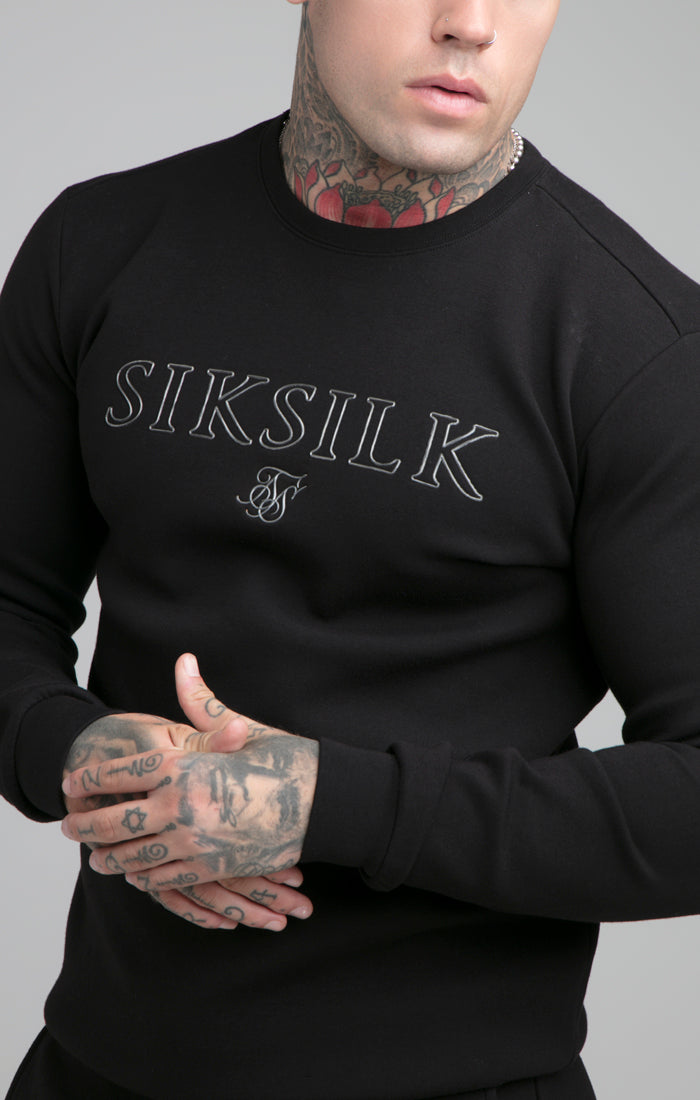 Load image into Gallery viewer, SikSilk Crew Neck Sweater - Black (3)