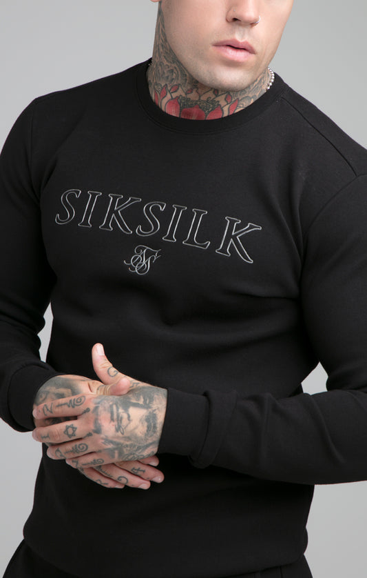 SikSilk Crew Neck Sweater - Black
