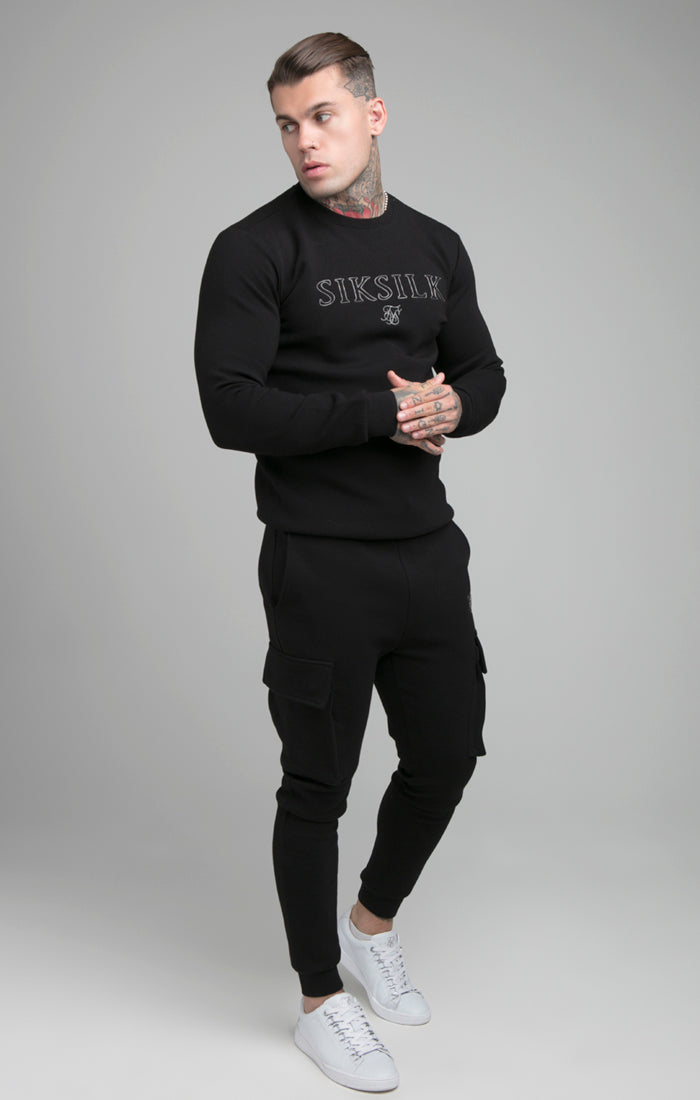 Load image into Gallery viewer, SikSilk Crew Neck Sweater - Black (4)