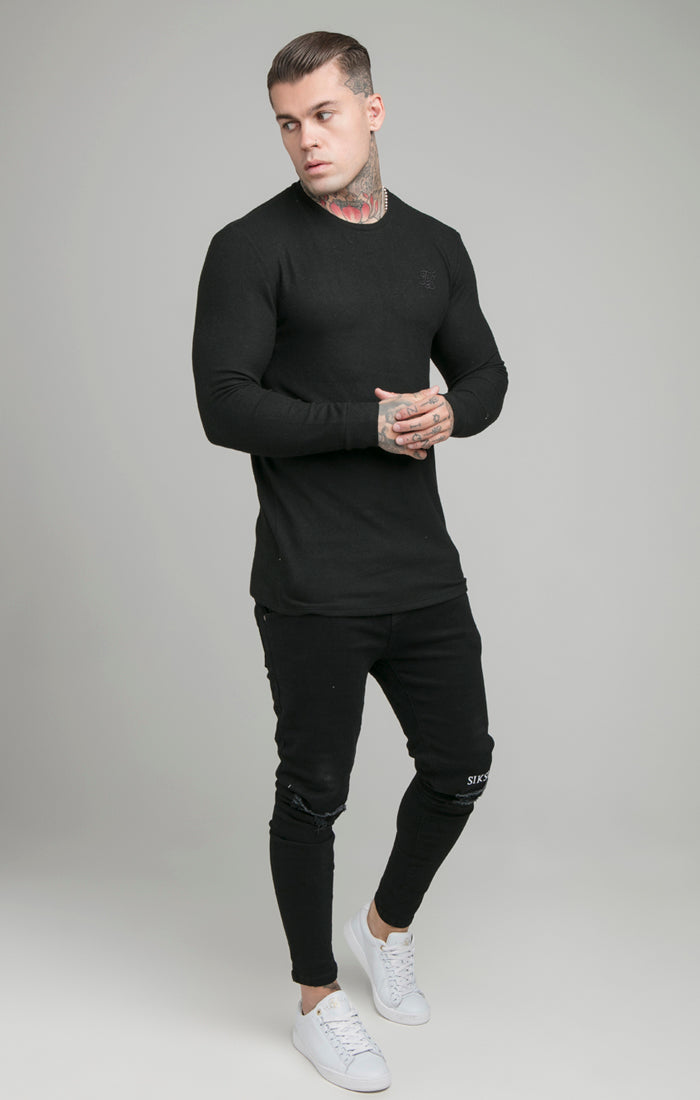 Load image into Gallery viewer, Black Muscle Fit Sweatshirt (3)