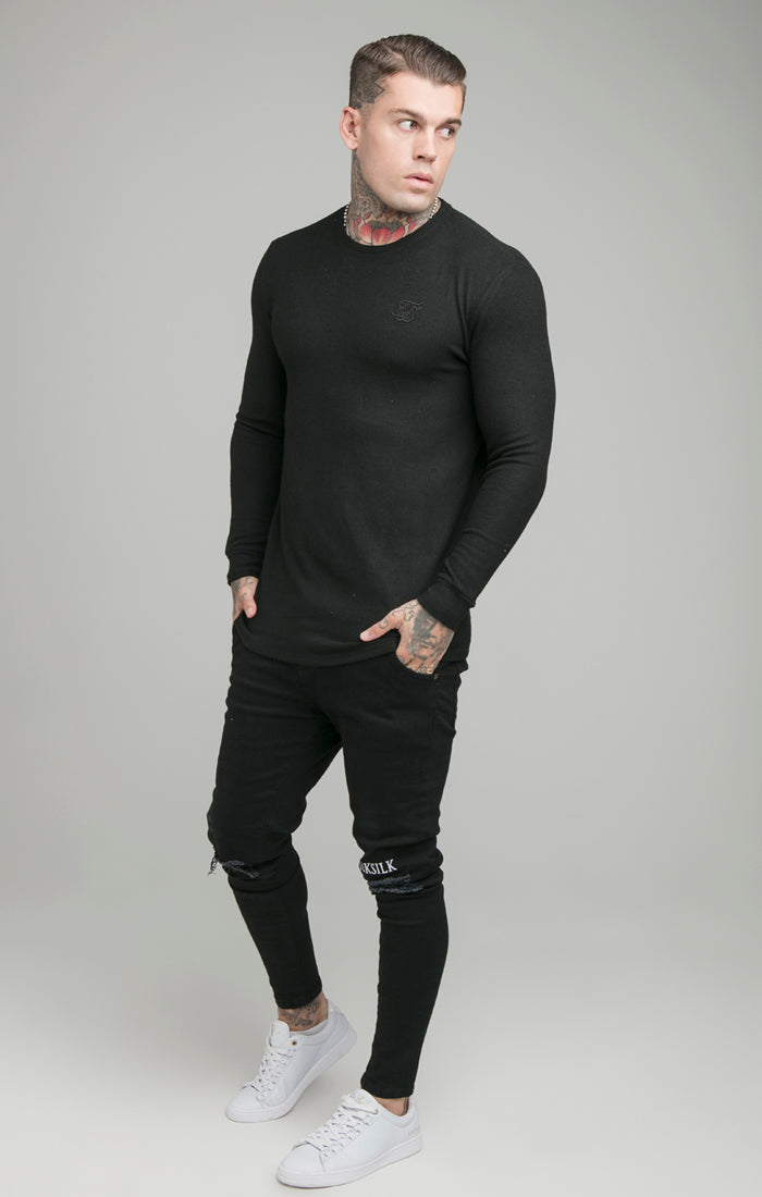 Load image into Gallery viewer, Black Muscle Fit Sweatshirt (2)