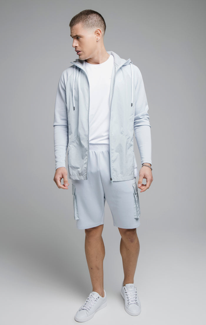 Load image into Gallery viewer, Blue Adapt Crushed Nylon Zip Through Hoodie