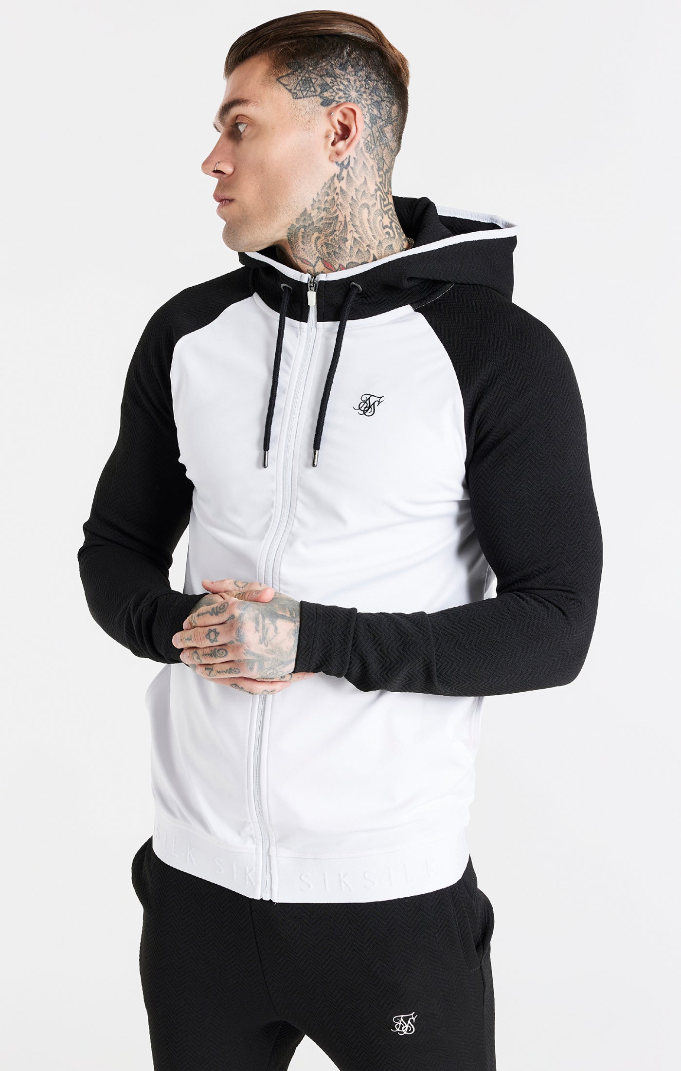 Load image into Gallery viewer, White Surface Zip Through Hoodie